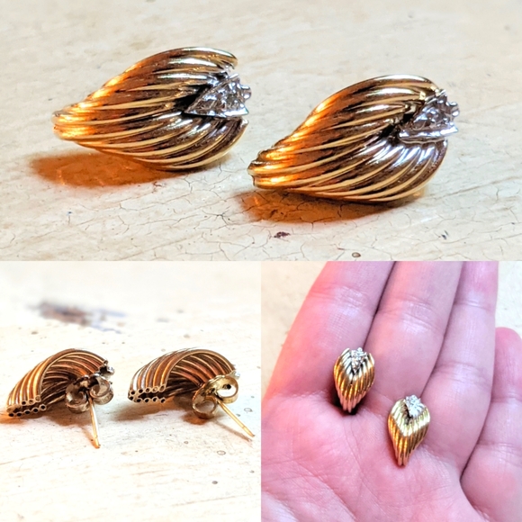 Vintage Jewelry - 14k diamond studs